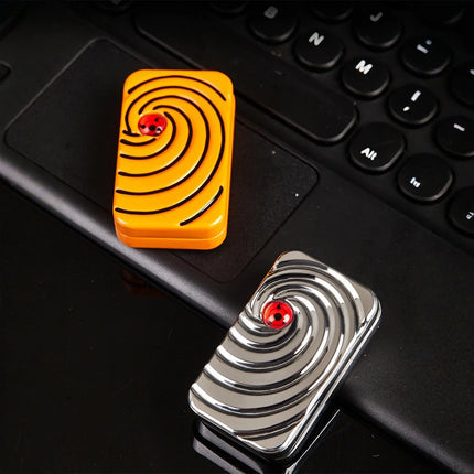 Sliding lid, push-pin style miniature creative finger-top spinning toy, portable office stress-relieving toy