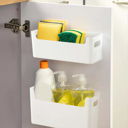 WORTHBUY Multifunctional Cabinet Plastic Storage Rack Punch-Free Wall-mounted Storage Organizer For Kitchen Storage Shelf