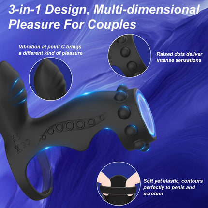 Vibration Lock Ring Time Delay Ring Male Silicone Penis Lock Ring G spot Stimulation Adult Sex Toys for Couples Fun Games