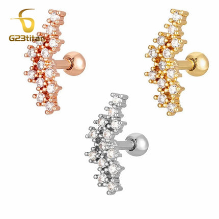 1pc Ear Cartilage Helix Earring 16G G23 Titanium Custom Barbell Screw Back Stud Earring Hypoallergenic Piercing Body Jewelry