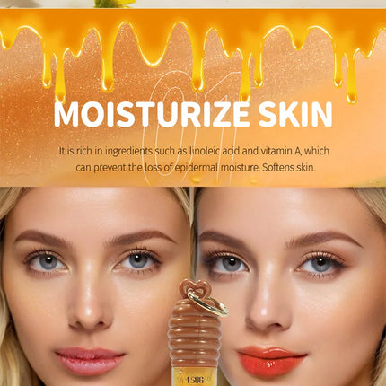 Sam Sugar Honey Lip Oil Deeply Moisturizes and Improves Lip Lines, Offering Both Lip Gloss and Lip Balm Functions, with a Transparent Texture That Gives a Refreshing Feel, Long-Lasting Hydration and Moisture-Locking Propertie