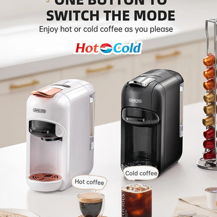 Cafelffe 5 in 1 Multiple Capsule Coffee Machine Hot/Cold DG Cappuccino Nespresso Capsule ESE Pod Ground Coffee Cafeteria 19Bar
