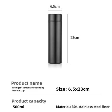 500ML Temperature Display Thermos Cup Stainless Steel Divided Thermos Bottle Outdoor Vacuum Insulated Cup Father's Day Gift