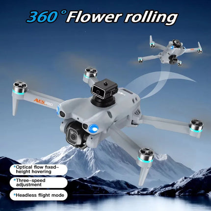 8K HD Mini Drone 2026 New AE5 Pro 4.5" Screen Control 20 Min Battery Headless Mode 360° Flip Quadcopter Helicopter Kid Toy Drone