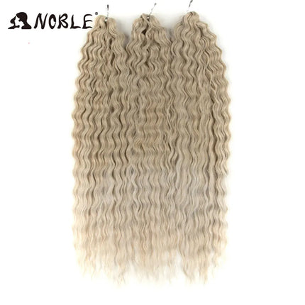 Noble 24Inch 300g Crochet Hair Curl Hair Water Wave Ombre Blonde Twist Crochet Hair Braid Hair Deep Wave Braiding Hair Extension