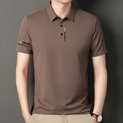 2026 Men's Short Sleeve Polo Shirt with Letter Print Casual Business Daily Top