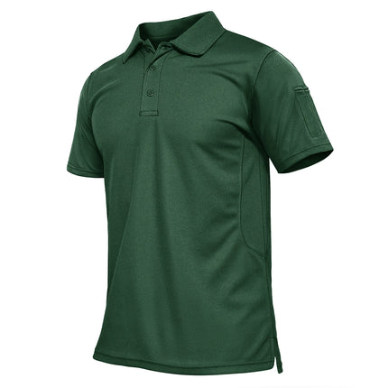 TACVASEN Summer Colorful Fashion Polo Tee Shirts Men's Short Sleeve T-shirt Quick Dry Team Work Green T-Shirt Tee Tops Clothing