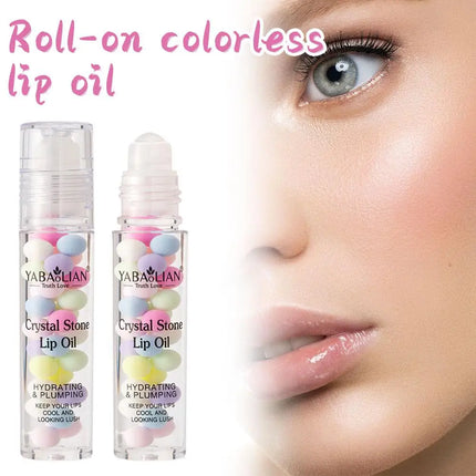 Macaron Rolling Pearl Lip Oil - Hydrating Lip Balm Mask, Long-Lasting Moisturizing, Reduces Lip Lines for Women Girls