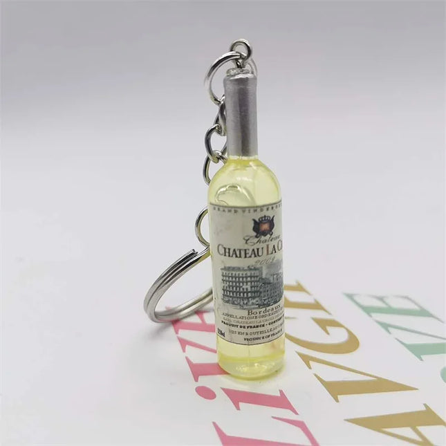 Simulation Resin Beer Wine Bottle Keychain for Women Men Fashion Car Bag Keyring Pendant Accessions Jewelry Gift Wholesale 2025