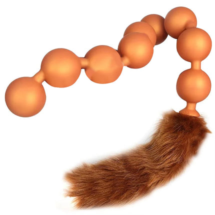 Huge 9 Ball Anal Plug Tail Sex Toys For Men Women Anal Dilator Soft Butt Plug with Tail Anal Beads Sex Party Erotic Toy Butplug
