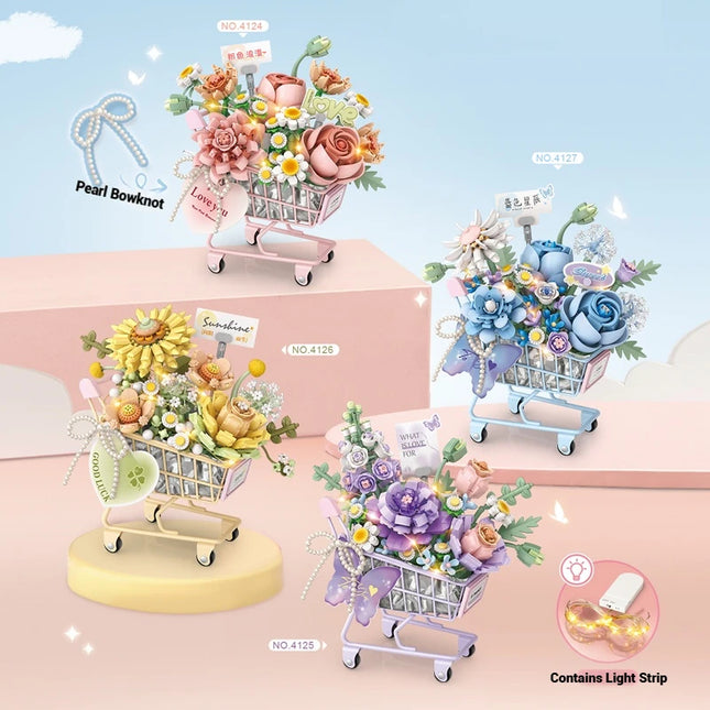 LOZ Romantic Valentine's Day Building Blocks Toys Flower Model Assembly DIY Simulated Bouquet Ornament Girl's Birthday Gift
