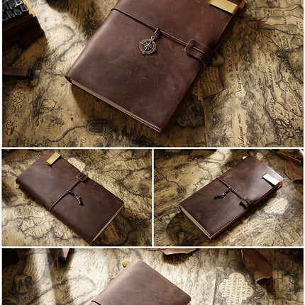 Moterm Hot Sale 100% Genuine Leather Notebook Handmade Vintage Cowhide Diary Journal Sketchbook Planner TN Travel Notebook Cover