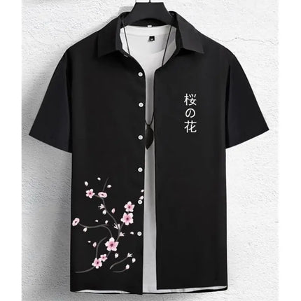 Hawaiian Men'S Shirt 3d Flower&Text Printing Beach Party Sweatshirt Loose Oversized And Blouse High-Quality Clothing