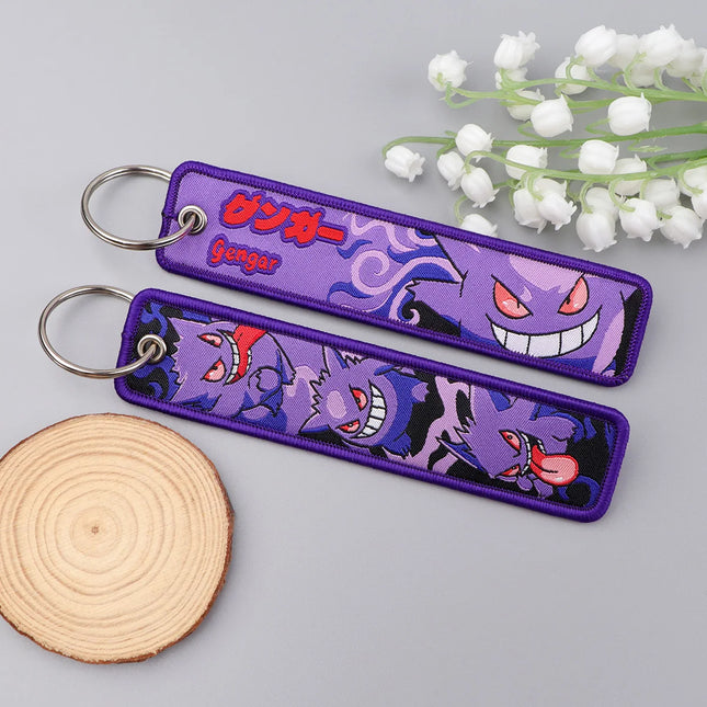 Cute Embroidery Key Fobs Anime Game Keychain For Motorcycles Cars Key Ring Key Holder Key Pendant Key Tags Chaveiro Jewelry