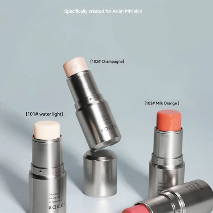 KAXIER High Gloss Stick Highlighter Blush Water Light Shimmer Waterproof Face Contour Illuminator Brighten Contouring Rouge