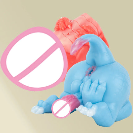 GEEBA Fantasy Red/Blue Dragon Male Masturbator Silicone Adult Men's Onahole Pocket Pussy Realistic Vagina Stroker Men Sex Toys
