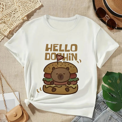 2025 Capybara T-Shirt Kids Children T-Shirt Capybara Cartoons Clothes Kid Girl Boy Capybaras T-Shirt Baby Casual Top Clothes
