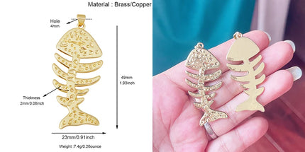 Enamel Fish Bone Squid Marine Sea Dalphin Charm Pendant,18K Real Gold Silver Plated Zircon Jewelry Finding Supplies S87 S75