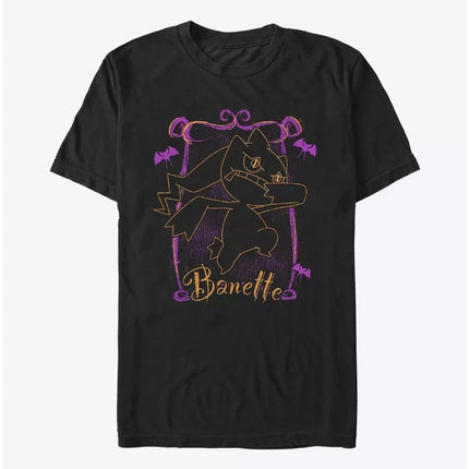 Bandai New Pokemon Banette Haunting Print High Quality Men's Short Sleeve Parent-Child Loose Comfortable T-Shirt