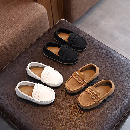 Children Moccasin Shoes Boys Flats Loafers Non-slip Tassels Cute Kids Casual Leather Shoes Soft Slip-on Pleated Solid Color 2025