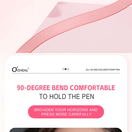 O'CHEAL  All-in-one Rotating Eyeliner Stamp Pen Quick Eye Makeup Double-Ended Eyeliner Waterproof Long-Lasting Stamp Eyeliner