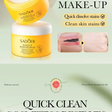 Quickly Dissolve SADOER Grapefruit Makeup Remover Stubborn Makeup Deep Cleaning Deep Cleaning Makeup Remover Without Residue