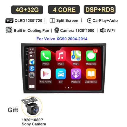 Android 15 For Volvo XC90 2004-2014 Car Radio Multimedia Video Player Navigation Stereo GPS Octa Core 2 Din 360 Camera WiFi 5G