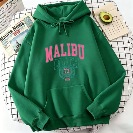 Fashion Vintage Malibu Beach Print Hoodies Casual Hoodies Sweatshirts Men Women Tops Spring Autumn Winter Clothes