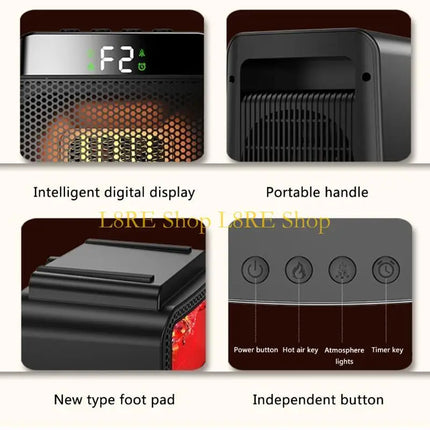 L8RE 1000W Electric Heater Portable Desktop Fan Heater Heating Warm Air Blower Home Warmer Machine for Winter Bedroom