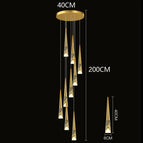9 heads / Gold / RC remote dimming