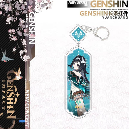 Anime Keychain Linnea Flins Durin Mualani Furina Arlecchin Key Chain Accessories Genshin Impact Cute Bag Pendant Key Ring Gift