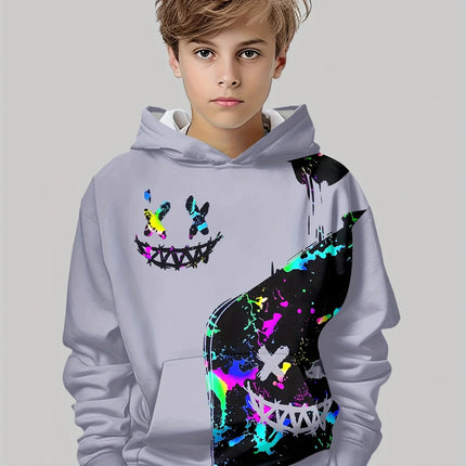 Children Top Hoodies Stylish 3D Print Boys Casual Pullover Long Sleeve Sweatshirt for Spring Fall Kids Hoodies Outdoor Clothing
