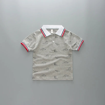 Summer Kids Polo Shirt Boys Short Sleeve Lapel Polos Clothes for Girls Cotton Print Breathable Kids Polo Shirt Children Tops