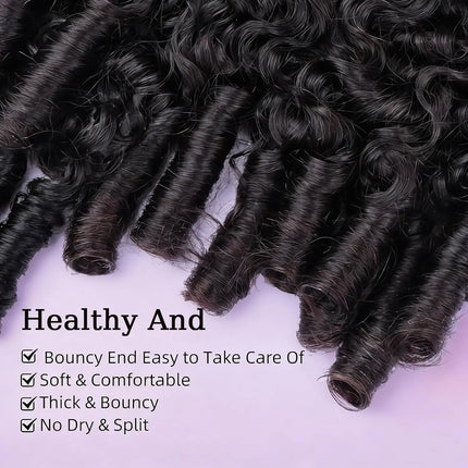 Burmese Curly Bundles Human Hair Spiral Curly End Quick Weave Hair Extensions Water Wave Hair Bundles For Woman Natural Black