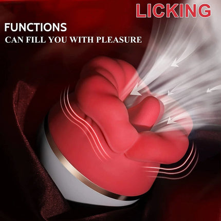 1pc Rose Red Lips Vibrator Vagina Tongue Clitoral Stimulator g-spot Massager Female Masturbator Adult Erotic Products - DILDO