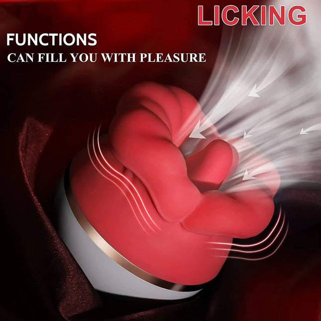 1pc Rose Red Lips Vibrator Vagina Tongue Clitoral Stimulator g-spot Massager Female Masturbator Adult Erotic Products - DILDO
