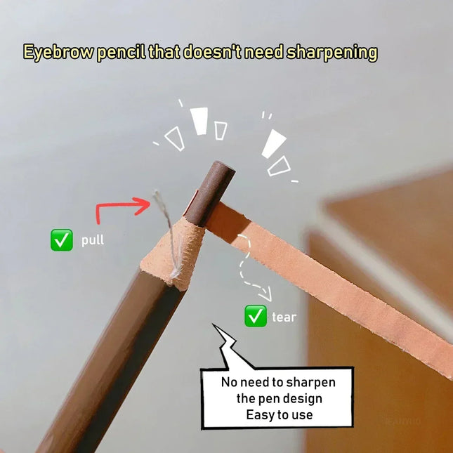 Waterproof Eyebrow Pencil Professional Women Eyes Makeup Tattoo Tint Microblading Pen Wood Natural Cosmetic Beauty Eyebrow Tool