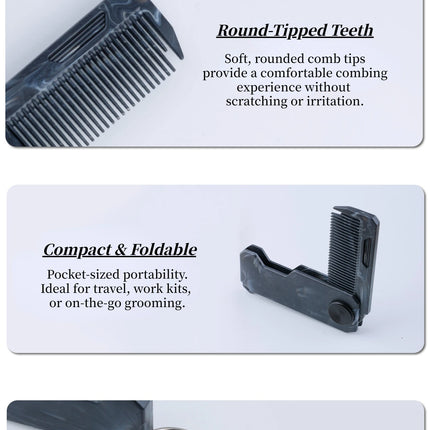 1/2PCS Marble Pattern Beard Folding Comb With Key Chain Mini Mustache Comb Men Portable Travel Beard Care Hair Styling Tool Comb