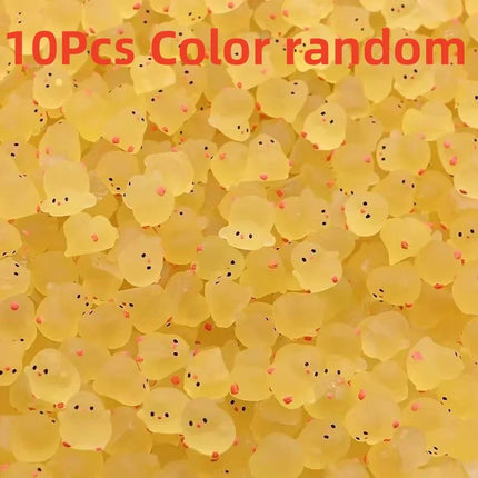 10-30PCS Mini Fluorescent Chicken, Shining Rubber Chicken in The Dark, Toy Fairy Tale Garden Accessories, Home Decoration Crafts