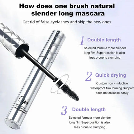 Silk Fiber Matte Mascara Makeup Waterproof Fast Dry Brown Black Ultra-Fine Brush Lengthens Eyelashes Curling Mascara Makeup New