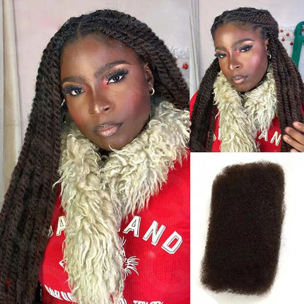 Brazilian QVR Afro Kinky Bulk Human Hair For Braiding Dreadlock Hair 50g/pc Virgin Natural Brown Remy Human Hair Debut Extension