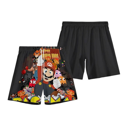 Summer Mario Shorts, Men's Beach Pants, Casual Pants, Luigi Kuba Thin Style with Everything Around The Summer Style