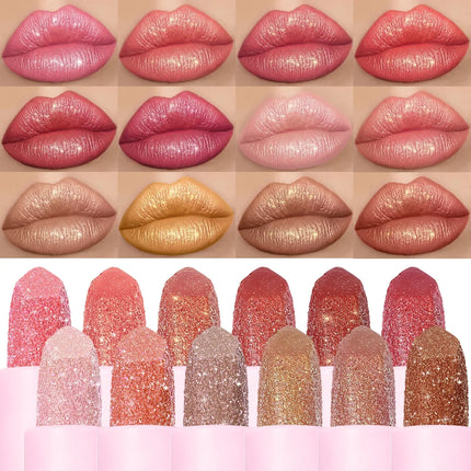 USHAS New Pearlescent & Matte Lipstick Long-Lasting Transfer-Proof Waterproof Non-Stick Cup Formula