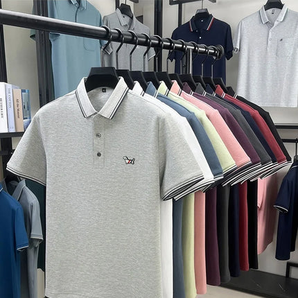 100% pure cotton Men's Polo T-shirt New Style Summer Cozy Skin-friendly Luxury high-end Commuting Short Sleeve Custom embroidery