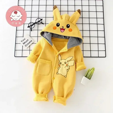 Cartoon Pokemon Pikachu Baby Pyjamsa Newborn Cute Winter Long-Sleeved Kids Rompers Clothing Babies Toddler'S Clothes Onesie Gift