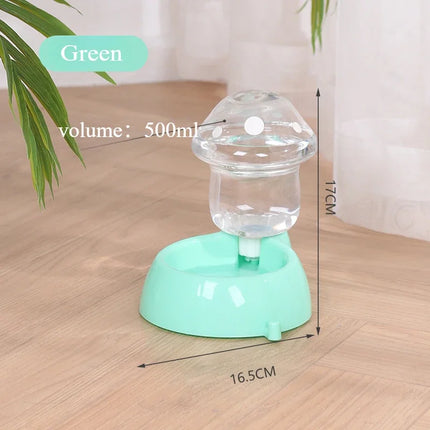 New Cat Pet Automatic Feeder Water Dispenser Cute Mushroom Large Capacity Food Container Pet Bowl Water Storage Device Supplies