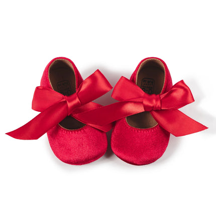 Infant Girl Princess Cute Bow Fringe Shoes Toddler Soft Rubber Sole Anti-Slip Footwear Crib First Walk Shoes 0-18 Months