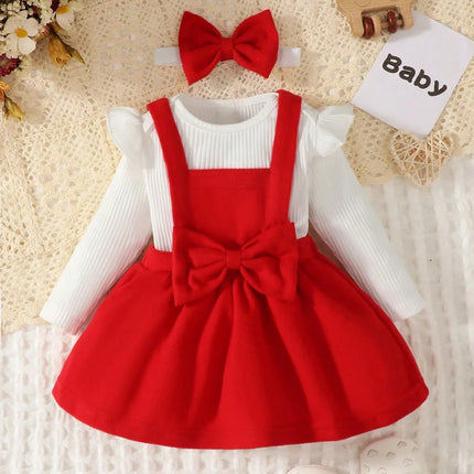 New Autumn And Winter Solid Color Ha Yi Small Bow Dress Headband Three Piece Set, Suitable For Daily Outings