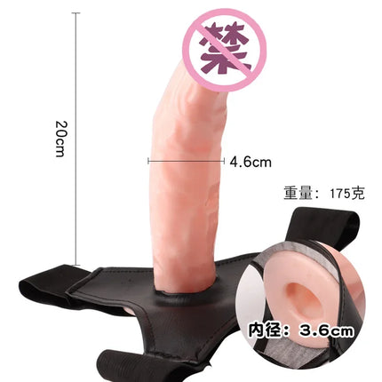Men Strap On Dildo Panties Wearable Hollow Penis Lengthen Sleeve Strapon Dildo Pants Harness Belt for Man Sex Toys For Woman