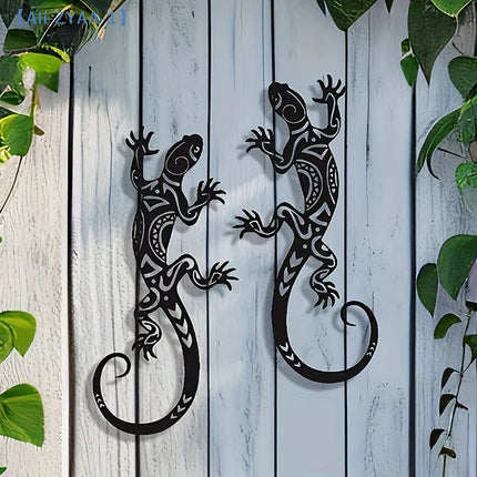 【ZYAA-1】1/2Pcs Iron Gecko Wall Decorations Suitable For Home Garden Courtyard Decor Door Frame Decoration